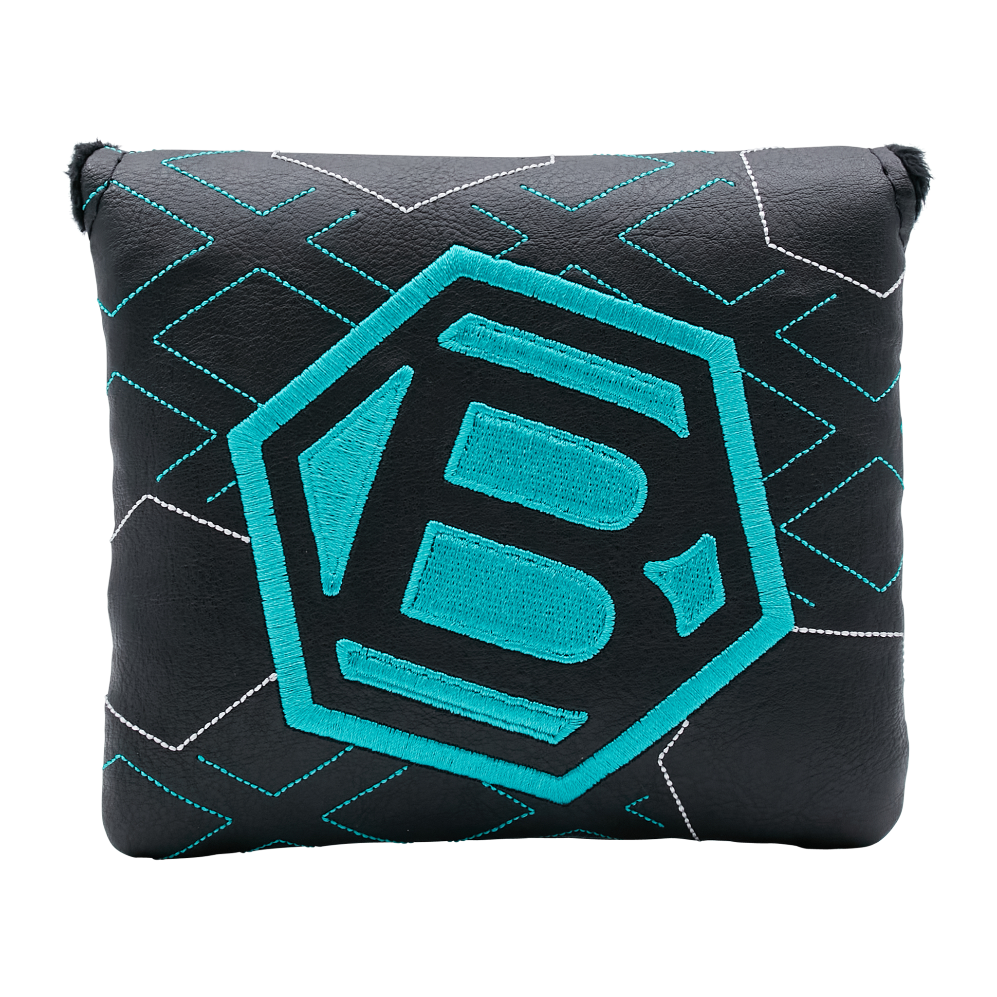 Stunning Teal & Black Diamond Face Hex B Mallet Putter Headcover