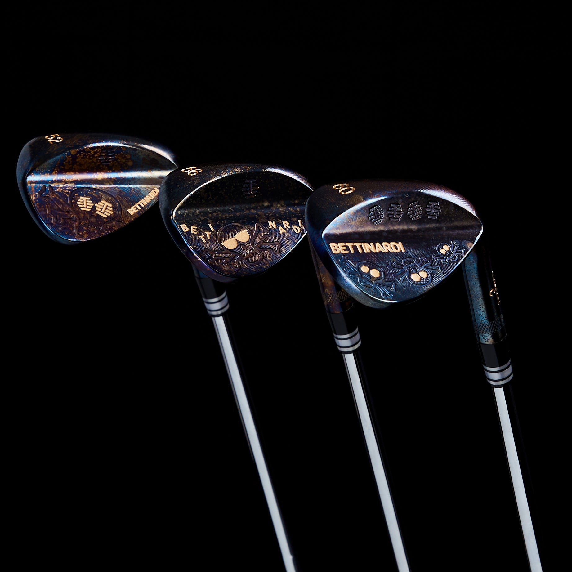 Skull & Bones Blue Flame Acid Wash Wedge Set - Unleash Your Short Game (52, 56, 60)