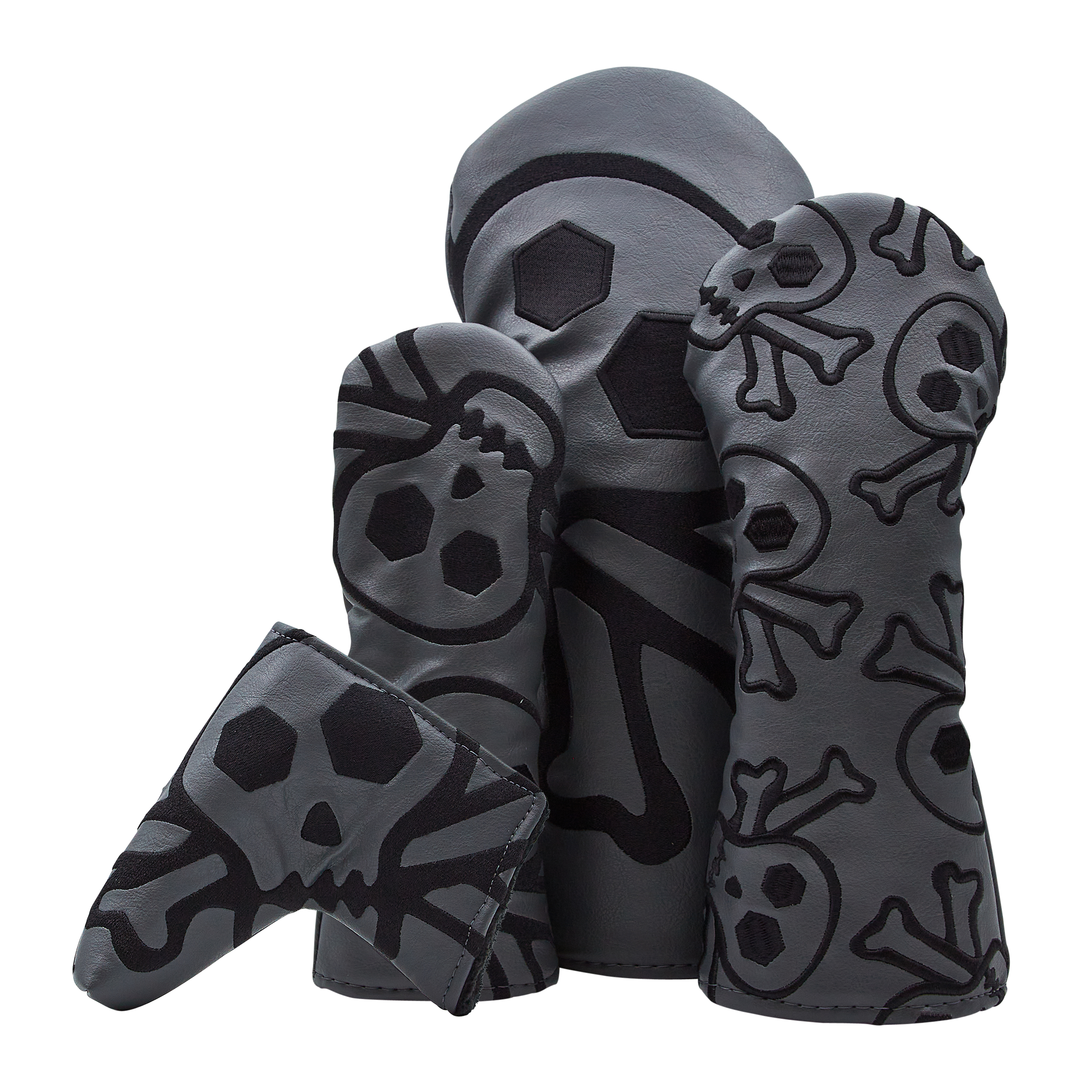 Jumbo Skull & Bones Woods & Blade Putter Cover Set - A Must - Have for Golf Enthusiasts