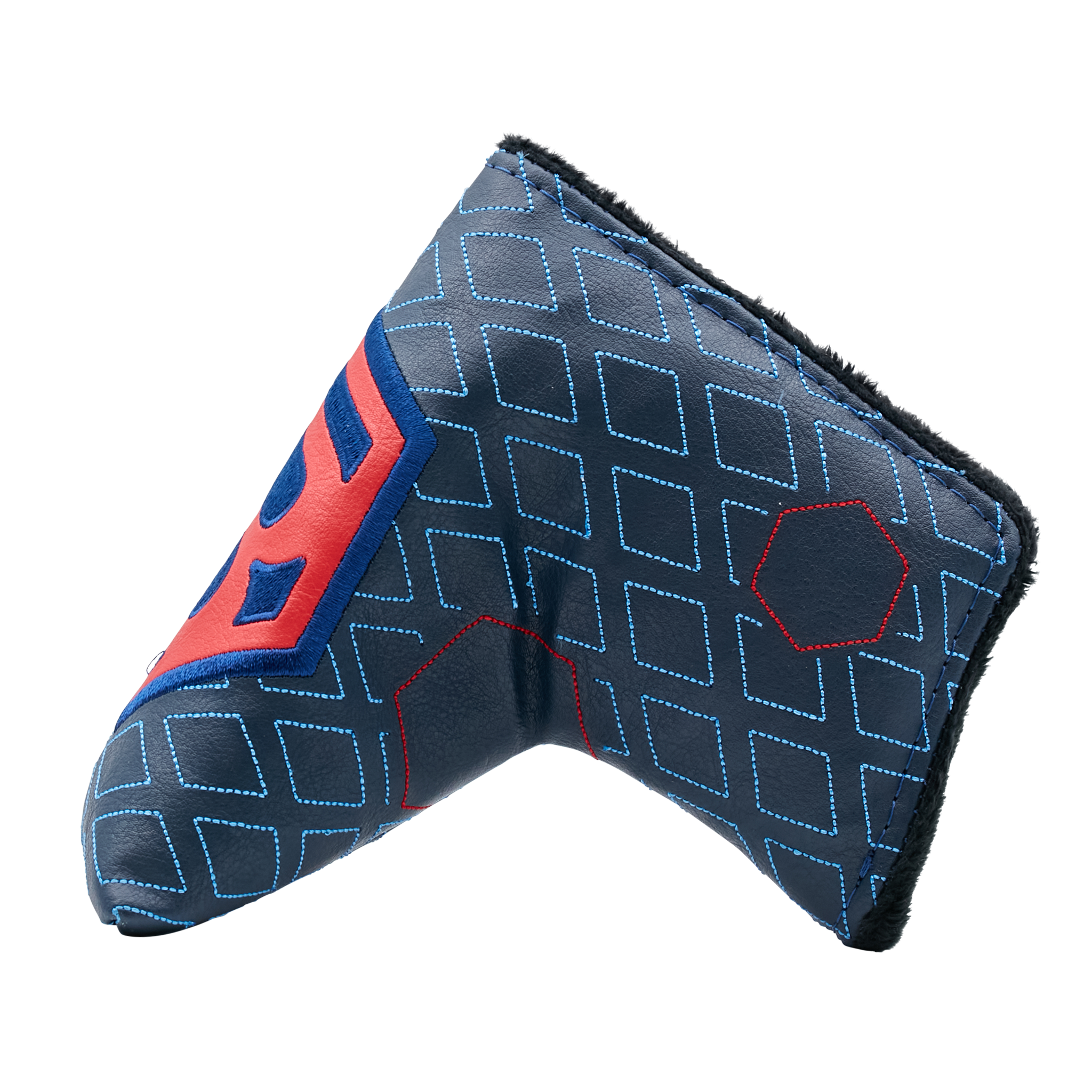 Stunning Crimson & Navy Blue Diamond Face Hex B Blade Putter Headcover - A Must - Have!