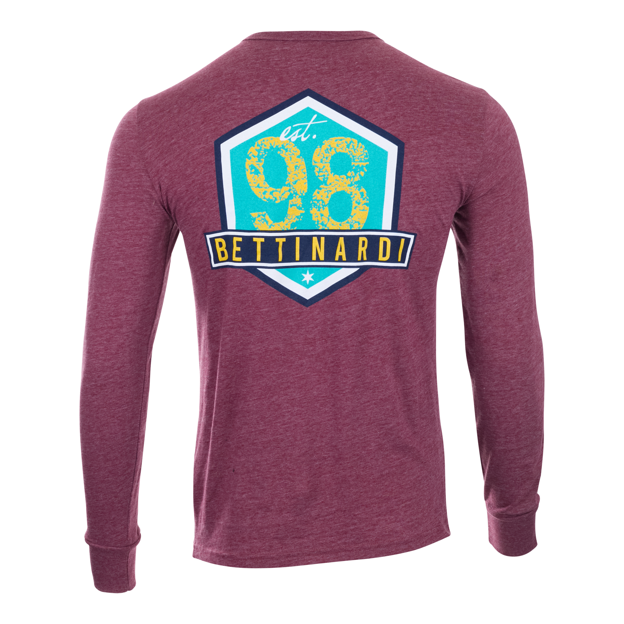 Bettinardi Est. 1998 Stunning Heathered Maroon Long-Sleeve T-Shirt - Grab Yours Now!