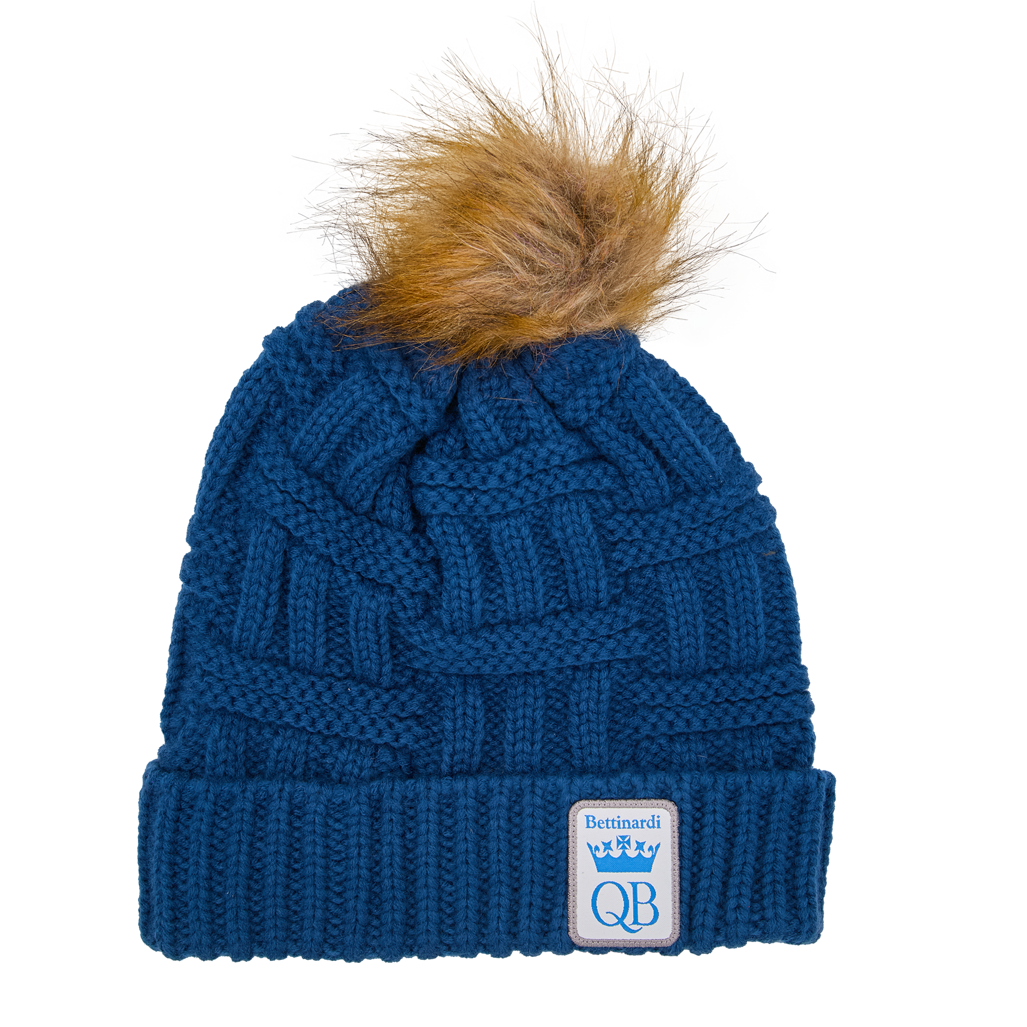 Bettinardi Women’s Sea Blue Faux Fur Pom Beanie - A Fashionable Must-Have!