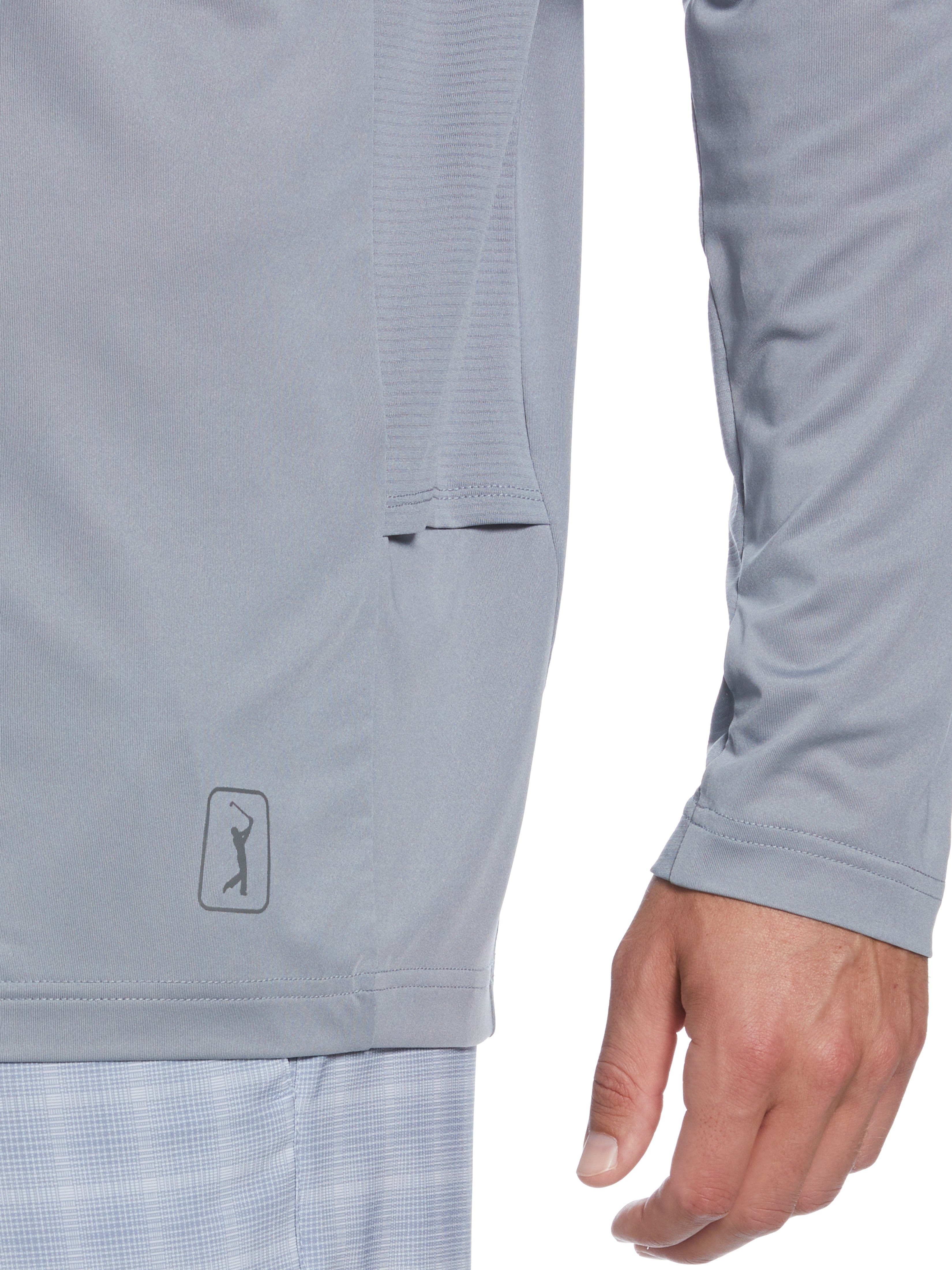 PGA TOUR Men's Stunning Mixed Media Golf Sun - Protection Crew Neck Shirt