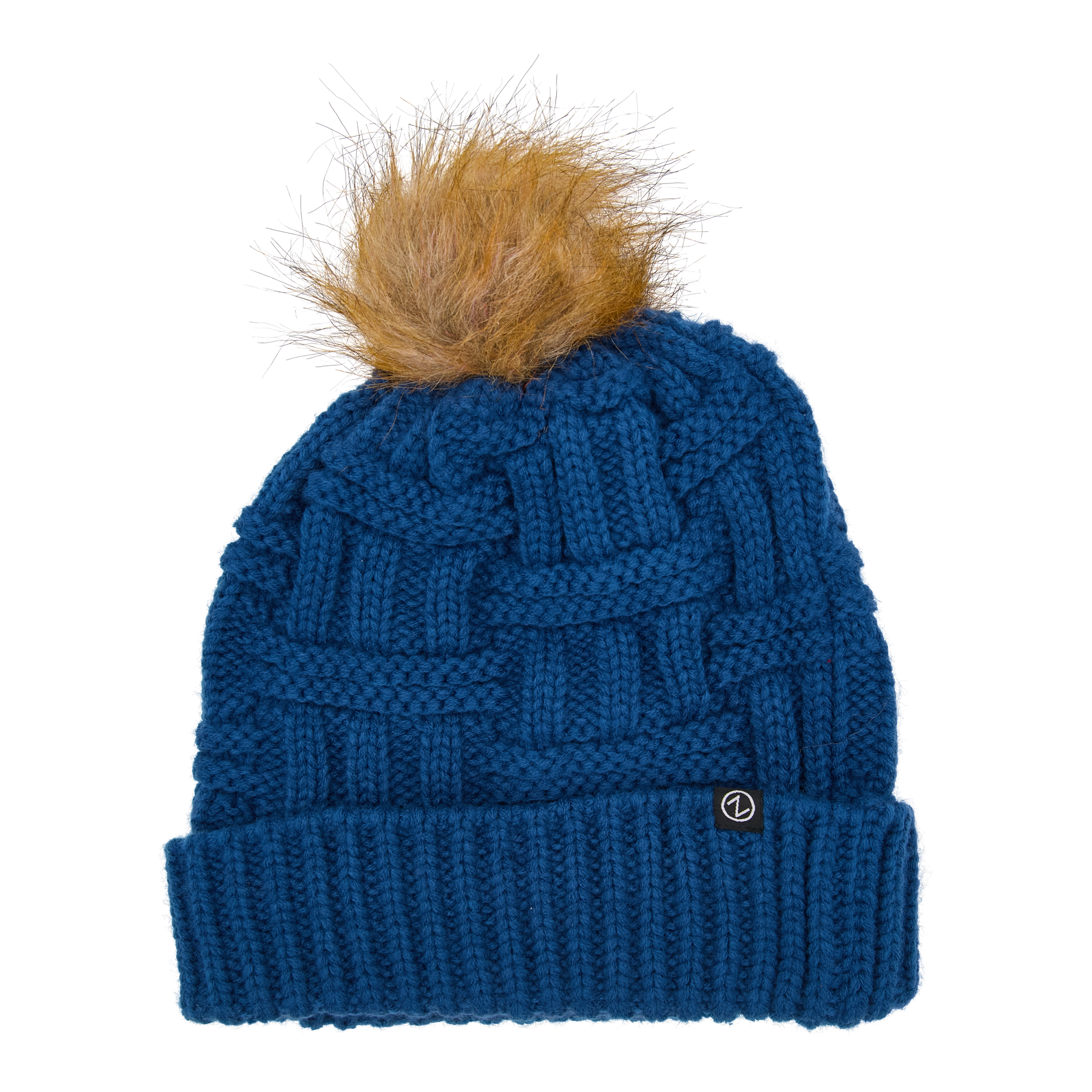 Bettinardi Women’s Sea Blue Faux Fur Pom Beanie - A Fashionable Must-Have!