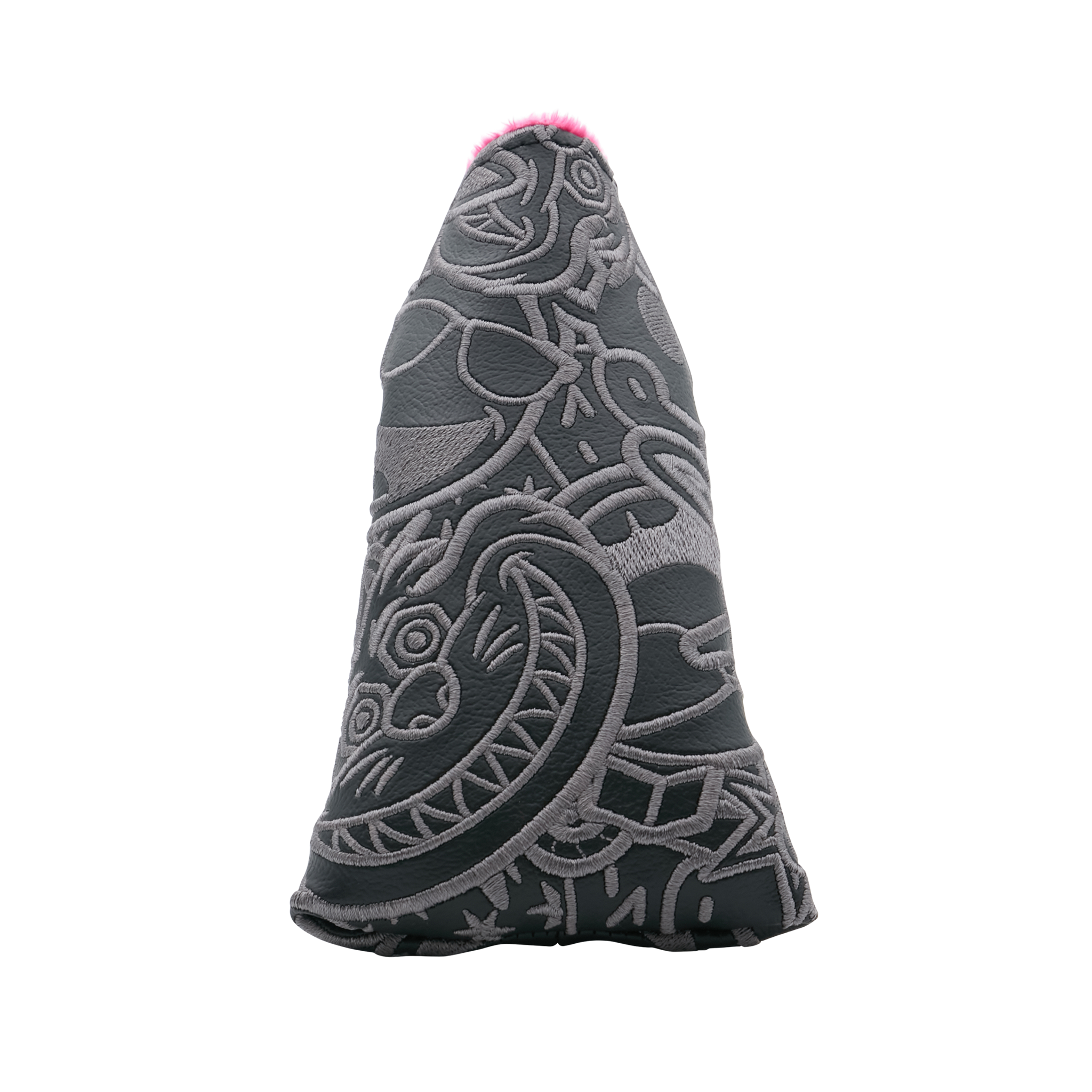 Stunning Blackout Multi-Icon Blade Putter Headcover with Vibrant Pink Interior