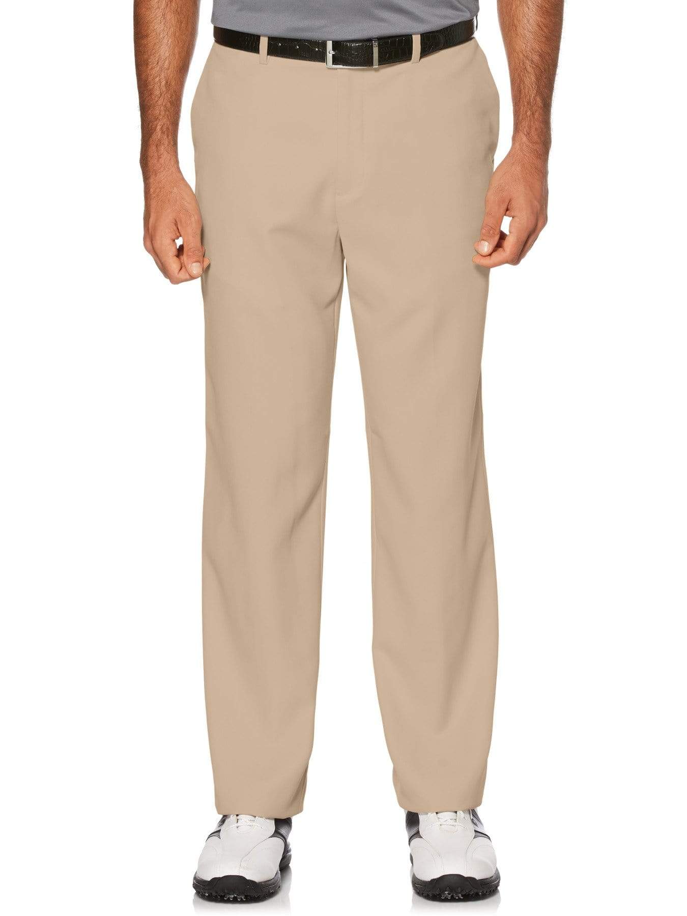 PGA TOUR Men's Beige Flat - Front Expandable Waistband Golf Pant