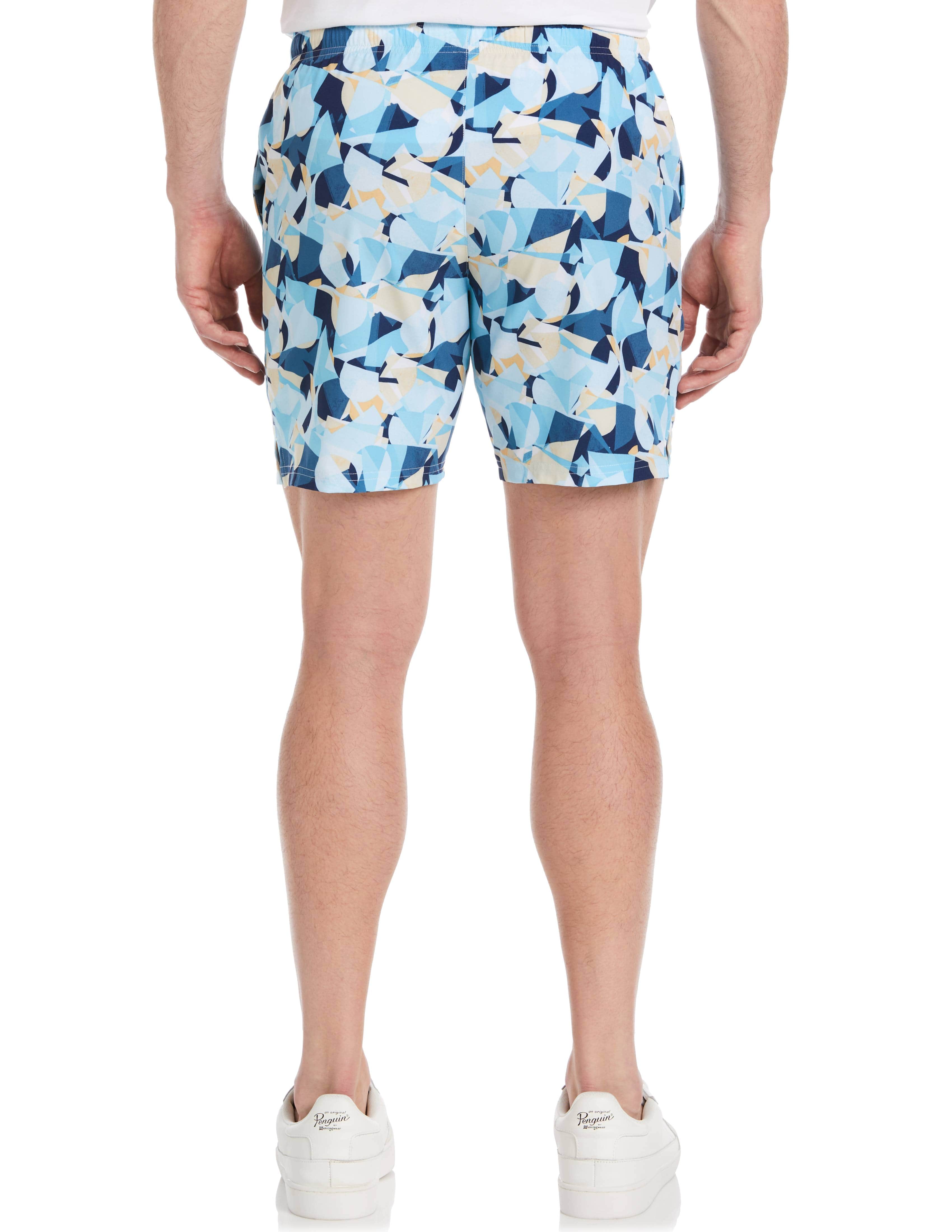 Original Penguin Men's Eye-Catching Tennis Print Layered Shorts